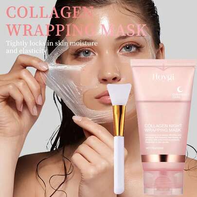 Overnight Tear-Off Mask (75g) - Contains Collagen, Promotes Elasticity And Hydration, Reduces Sagging And Dullness, Brightens Skin, Deeply Moisturizes, And Is Suitable For Overnight Use.