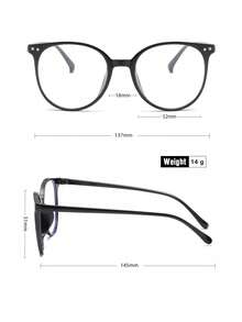 一副男女通用的透明圆形眼镜，适合办公、看电视、玩游戏、玩手机等多种场合。 - 黑色 - 查看 6