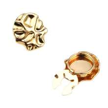 1pc Asymmetrical Metal Crinkle Wave Minimalist Fashion Metal Cuff For Men - Gold - View 4