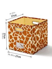 1pc Cute Animal Pattern Drawer-Style Storage Box, Available In Cow/Leopard/Zebra/Giraffe Designs, Can Be Used To Store Clothes, Toys, Miscellaneous Items, Books, Etc., Suitable For Home, Kitchen, Desk, Living Room, Bathroom, Office, School And Other Locations, High-End Quality - Multicolor - View 3