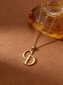 Light Luxury CD Letter Pendant Necklace, Gold Thin Chain Collarbone Necklace, Niche Design High-End Accessory, Versatile For Daily Commute, Gift For Girlfriend/Best Friend Birthday/Valentine's Day, European And American Style Elegant Choker - CD Necklace - View 1