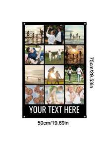Customizable Party Backdrop Banner, Can Add Personalized Photos And Text. Perfect For Weddings, Anniversaries And Valentine's Day Celebrations. This Reusable Banner Is A Versatile Photo Collage Backdrop - Multicolor - View 9