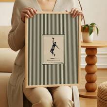 1 Stück gerahmtes/ungerahmtes minimalistisches vintage grün gestreiftes Basketball Wandkunst Poster Vintage Sportmotiv Kinderzimmer Leinwanddruck Jungenzimmer, Spielzimmer, Schlafzimmer, moderne Heimdekoration - A - Übersicht 3