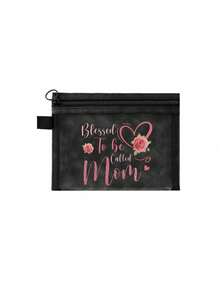 Túi đựng mỹ phẩm lưới dành cho nữ, Túi đựng mỹ phẩm quà tặng Ngày của Mẹ với dòng chữ "Được gọi là Mẹ", Túi lưới chủ đề Ngày của Mẹ, Túi đựng mỹ phẩm du lịch dung tích lớn dành cho nữ - Nhiều màu - Xem 13