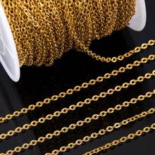 2m Stainless Steel Sunflower Chain, Cross Chain, Gold Embossed O-Shape Chain, Suitable For DIY Necklace, Bracelet, Jewelry Making - Chain - View 3