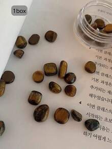 半盒不对称黑白虎眼石美甲装饰品、美甲配件、美甲组件，适用于美甲沙龙 - 彩色 - 查看 7