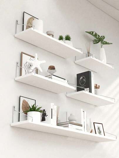Estantes flotantes sin taladro - Estantería de almacenamiento de madera contemporánea con ganchos para libros, cocina y sala de estar - 3 tamaños: grande, mediano y pequeño. Organizador de pared moderno y minimalista para exhibición de libros, montado en la pared. Solución de decoración para dormitorio, pasillo y entrada. Estantería flotante de alta resistencia con ganchos de metal, diseño de madera rústica, ahorro de espacio. Sistema de estantería de pared elegante perfecto para exhibir libros, plantas y artículos decorativos, muebles para el hogar