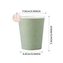 Set desechable de plato y vaso octagonal de borde de pétalos en color verde salvia, adecuado para fiestas - verde salvia - Ver 9