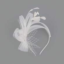 1pc Fascinators For Women Tea Party Hat Headband Derby Wedding Church Bridal Cocktail Feathers Hair Clip,Summer,Beach - Multicolor - View 13