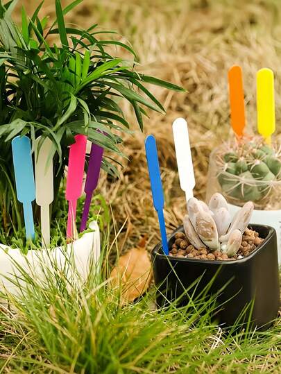 100pcs Waterproof Gardening Plant Labels - Suitable For Seedlings And Planting, Vegetable Seedlings, Plant Seedlings, Potted Plants, Writeable Labels, UV-Resistant, Reusable Plastic Labels, Plant Identification And Inventory Marking, Home Organization Labels