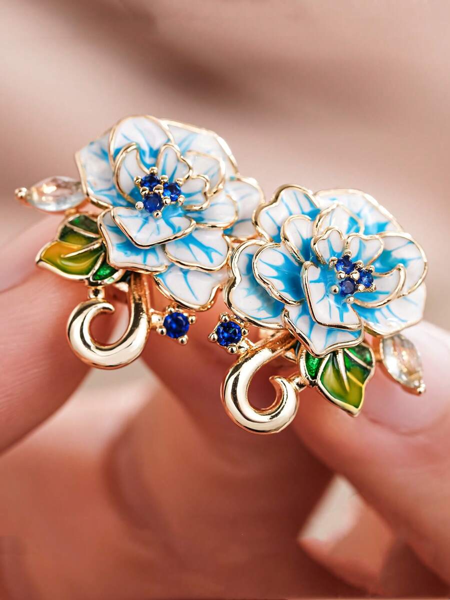 1 Đôi bông tai nữ hình vuông đính đá Zirconia lãng mạn, thích hợp làm quà tặng đám cưới, lễ đính hôn, kỷ niệm, ngày Valentine. - 1 # - Xem 1