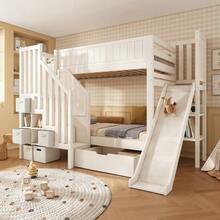 Bed Frames - Natural Wood + White + Wood + 90cm*200cm - View 6