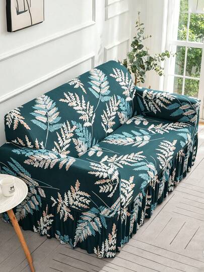 1 tấm bọc ghế sofa co giãn, in họa tiết nhiều màu sắc, có bèo nhún, chống bụi bẩn, bảo vệ toàn bộ ghế sofa, trang trí nhà cửa, có thể giặt máy.