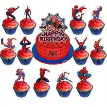 Decorações para festa de aniversário, conjunto para decoração de bolo de aniversário, suprimentos para decoração de bolo de aniversário faça você mesmo em casa - Ver 7