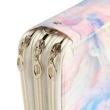 72 Slots Pencil Bag Organizer With Er For Color Pens Or Markers Pencil Case Organizer For Artist - 大理石紫 - 查看 6