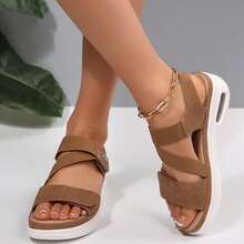 Women's Platform Wedge Sandals With Ankle Strap – Comfortable Summer Walking Shoes Travel Sandals Casual Wear - Brown - View 5