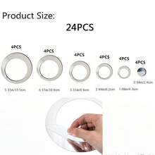 24pcs Acrylic Round Mirror Wall Stickers For Living Room, Bedroom, Office, Home Decoration - Circular - View 14