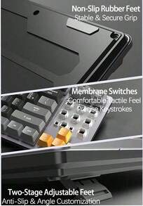Acer OKW216 游戏键盘：89 键优化布局 + 专用快捷键，机械开关，触感反馈，阶梯式防泼溅键帽，经久耐用，适用于网吧，高性能、高性价比，适合家庭/办公室使用。 - 查看 4