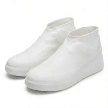 Waterproof Silicone Shoe Covers Reusable Non-Slip Rain Overshoes Rubber Boot Covers For Men And Women L Size Fits Men 8 11/ Women 10 13 White Transparent - 如圖 - 查看 2