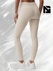 Alosoft High-Waist Heart Throb Legging - Oatmeal Heather/White - View 2