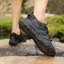 Men's Outdoor Shoes For Cross-Country Running, Hiking, Trekking, Plus Size, Spring & Summer - Black - View 8