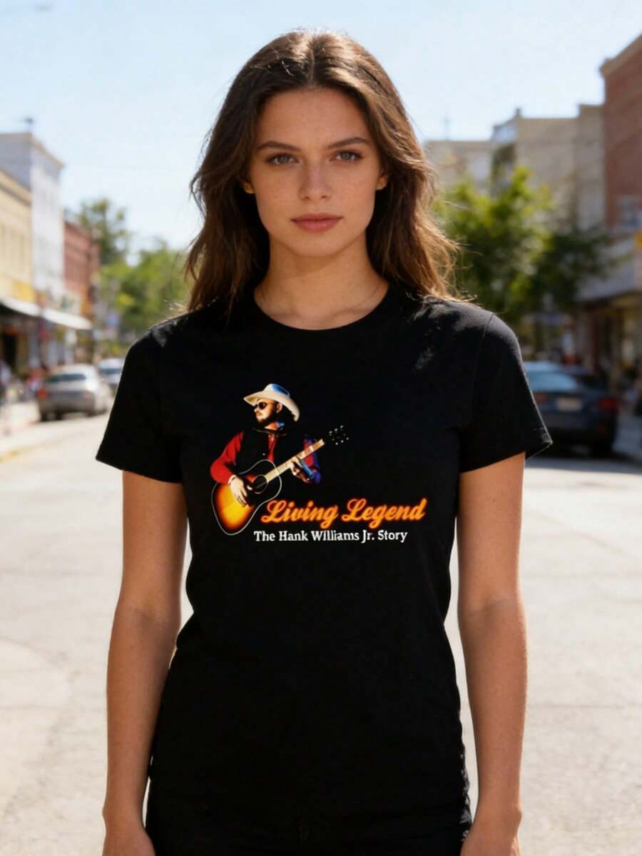 Living Hank Williams Jr Story Movie T Shirt - 黑色 - 查看 1