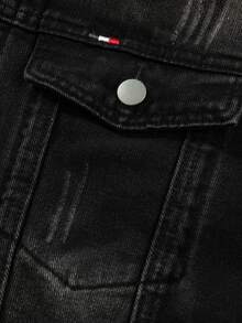 Chaqueta vaquera de manga larga con estilo vintage americano, para el otoño - Negro - Ver 7