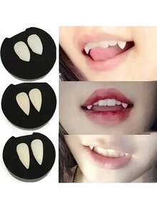 2pcs Vampire Teeth - Ideal For Halloween Party Cosplay And Vampire Accessories. Also Suitable For Christmas, New Year And Back To School Roleplay. - Multicolor - View 11