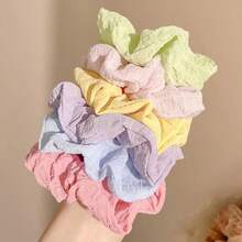 Cotton Intestine Hair Scrunchie, Simple & Generous, High Elasticity Rubber Band Durable Hair Accessory - Baby Blue - View 3