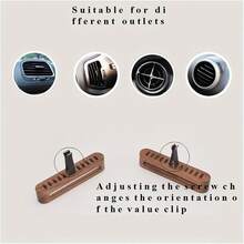 Difusor de aromaterapia con clip para rejilla de ventilación del coche, incluye 5 varillas de fragancia, compatible con cualquier aceite esencial y perfume (sin fragancia), diseñado para rejillas de aire acondicionado del coche - Versión con tapa de madera - Ver 5