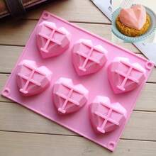 Khuôn silicon hình trái tim 6 ngăn, khuôn trái tim 3D thích hợp để làm thạch, sô cô la, bánh ngọt, xà phòng thủ công, bánh pudding, kẹo. - Xem 8