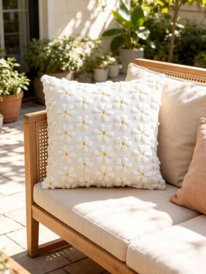 1 Peça Capa Decorativa de Almofada com Estampa Floral, Decoração de Sofá para Casa e Feriados, Adequada para Quarto, Área Externa e Sala de Estar, 45*45cm, Sem Enchimento de Almofada