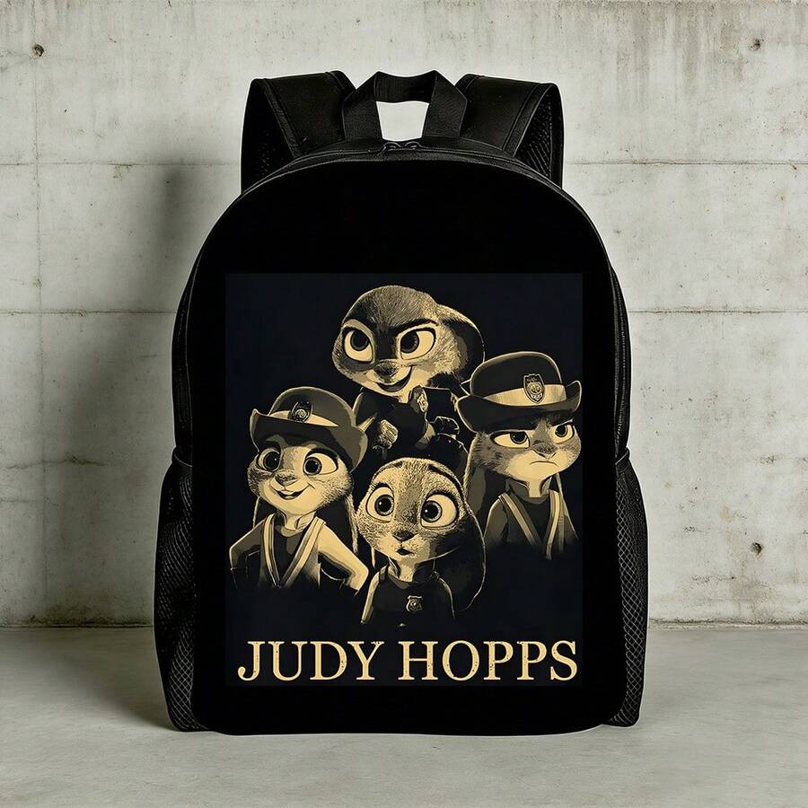 Judy Hopps Fashion Large Capacity Backpack With Adjustable Shoulder Strap, Simple Casual Backpack Ideal For Daily Use, Travel & Fan Gifts - màu đen - Xem 1