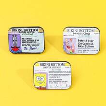 SpongeBob SquarePants 1/3 Chiếc Ghim Cài Áo Hình Hoạt Hình Anime Dễ Thương Hình Quần Vuông, Ghim Gắn Thẻ ID, Ghim Tráng Men, Phụ Kiện Trang Sức Kim Loại, Quà Tặng - Một kích thước - Xem 9
