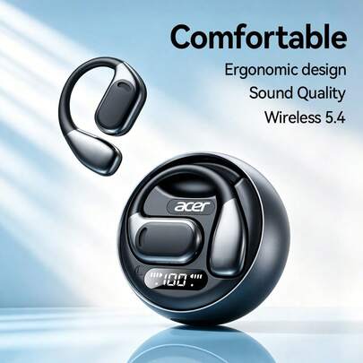  Acer Open-Ear Bluetooth Headphones, Wireless Hanging Ear Design, Comfortable Wear, 3D Surround Sound, 24-Hour Battery Life, Bluetooth 5.4 Chip, Suitable For Sports, Cycling, Running, Compatible With Smartphones And Tablets