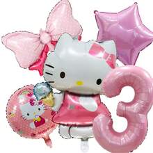 Bộ bóng bay trang trí tiệc Sanrio, Bộ bóng bay số Hello Kitty màu hồng KT, Bộ bóng bay trang trí tiệc, Bộ bóng bay hình hoạt hình Hello Kitty dễ thương, Trang trí không gian bằng bóng bay, Bóng bay sinh nhật Hello Kitty, Bóng bay tiệc ngày lễ - Xem 17