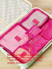 SGIAWETA-6pcs Travel Clothing Storage Bags School Supplies Room Decor Bedroom Decor Dorm Essentials School Student Teacher Travel Storage Bag Set With Lingerie Bag Waterproof Dustproof With Zipper Luggage Back To School Nylon Men And Women Student Travel Essentials Back To School Supplies-Birthdaygift - Xanh hải quân - Xem 7
