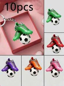 20个/10个/5个装2D足球造型亚克力钥匙扣，适合世界杯装饰，完美点缀足球鞋和背包。这款设计精美的2D亚克力钥匙扣是世界杯、生日派对、体育赛事和主题派对的绝佳礼物或装饰品。 - 均碼 - 查看 10