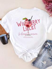 Hauts d'été, t-shirts d'été tendance avec imprimés, t-shirts en coton - Blanc - Voir 1