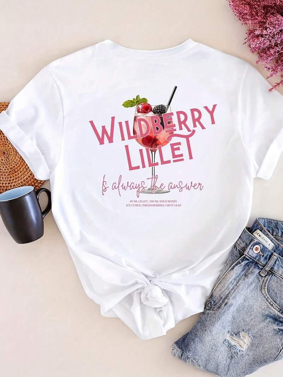 Hauts d'été, t-shirts d'été tendance avec imprimés, t-shirts en coton - Blanc - Voir 1