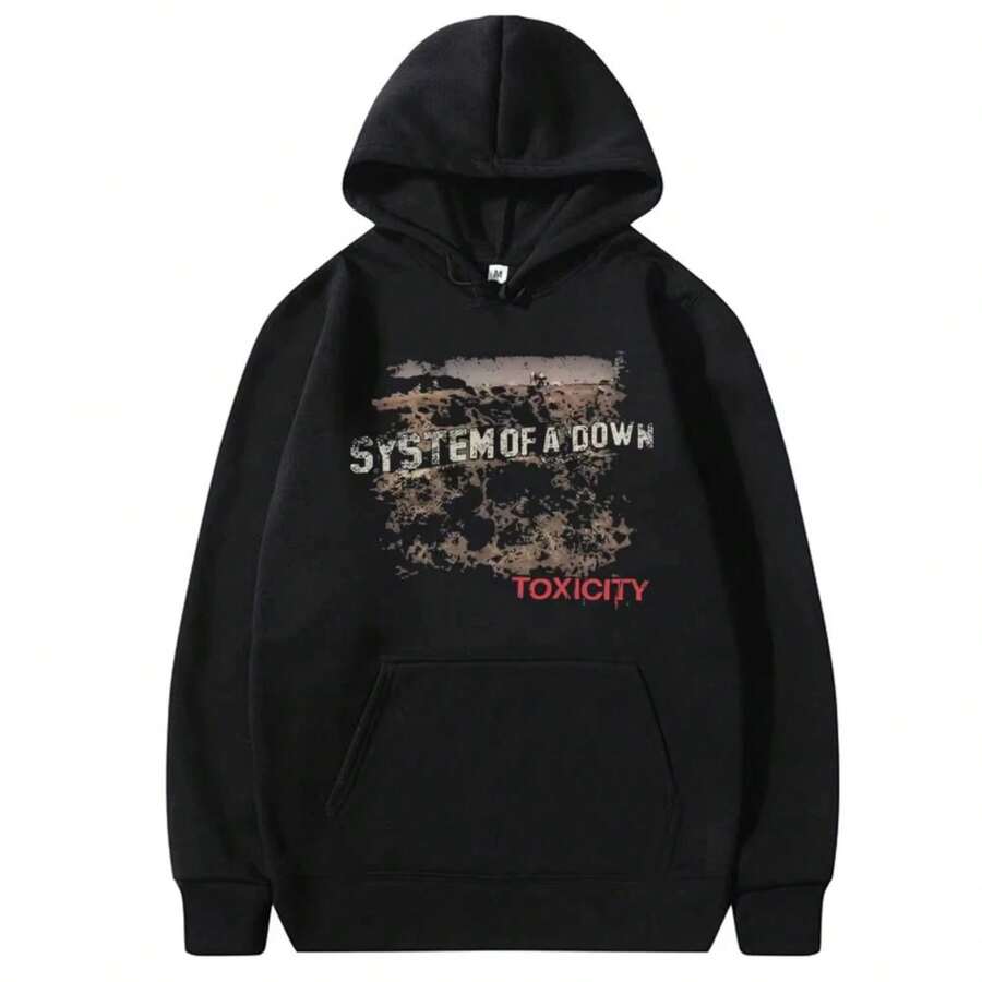 System Of A Down Toxicity Album Graphic Hoodie Men Women Rock Alternative Metal Sweatshirt Male Flee - 黑色 - 查看 1