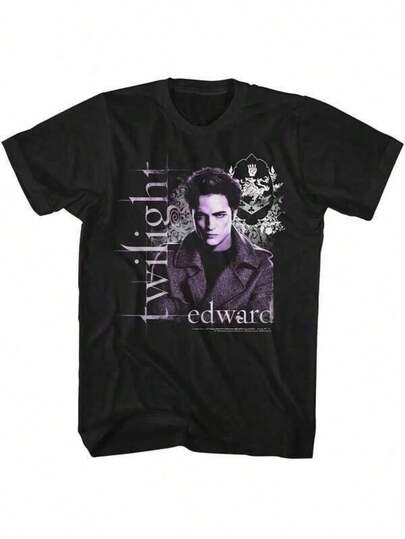 Women's Short-Sleeved Crew Neck Casual T-Shirt Official Twilight Edward Cullen Vampire Face Graphic T-Shirt - Bella's Diary Inspired Soft Crew Neck Tee For Women & Men - Edward Cullen & Movie Design - All-Season Casual & Formal Outfits - Machine Washable Twilight Saga Apparel - Licensed Fan Merchandise With Iconic Edward Print Perfect Thanksgiving Christmas New Year Gift Graphic Tee Tops Shirts Ropa De Hombre Graphic Tees Women Camisas Para Hombre Men Clothes Summer Funny T Shirt Mens Jeans Men Shirts For Men Men's T Shirts Mens Tshirts Men Clothes