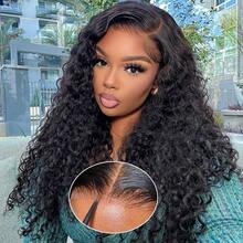 8-22Inch Curly HD Lace Wear And Go Glueless Wigs Human Hair 200% Density Pre Plucked Pre Cut 13x4 HD Deep Wave Lace Closure Wigs Human Hair For Women 5x5 Glueless Human Hair Wig Wear To Go Natural Black - SNatural - 查看 2