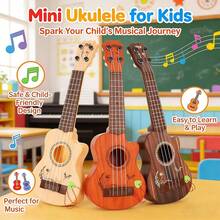 Đàn Ukulele mini cầm tay đồ chơi dành cho người mới bắt đầu, nhạc cụ nhỏ gọn, nhẹ với vân gỗ chân thực và dây đàn âm thanh trong trẻo, dễ học nhạc, khởi đầu luyện tập nhịp điệu sớm, chơi sáng tạo, phát triển niềm đam mê âm nhạc, đồ chơi cầm tay nhỏ gọn để luyện tập tại nhà, hoạt động trong lớp học, giải trí khi đi du lịch, chơi ngoài trời, trò chơi tiệc tùng, quà tặng sinh nhật, thư giãn hàng ngày, nhạc cụ giáo dục. - Nhiều màu - Xem 4