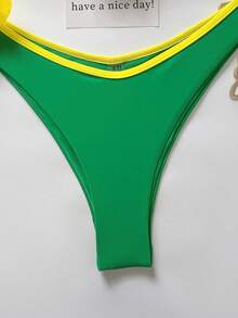 Bộ bikini 2 mảnh dành cho nữ, dây đeo điều chỉnh được, kiểu dáng thời trang và thanh lịch, thích hợp cho kỳ nghỉ hè ở bãi biển. - Màu xanh Bạc hà - Xem 5