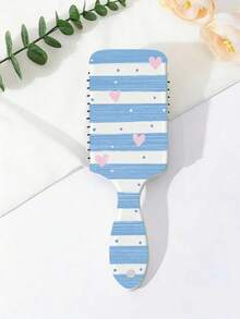 1 件复古条纹清新海洋气垫梳，便携轻巧按摩发梳，防毛躁顺滑造型工具，适合日常旅行 - 彩色 - 查看 4