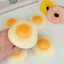 1pc Fried Egg Squishy Stress Relief Toy, Slow Rebound Squeeze Decompression Gadget - Multicolor - View 4