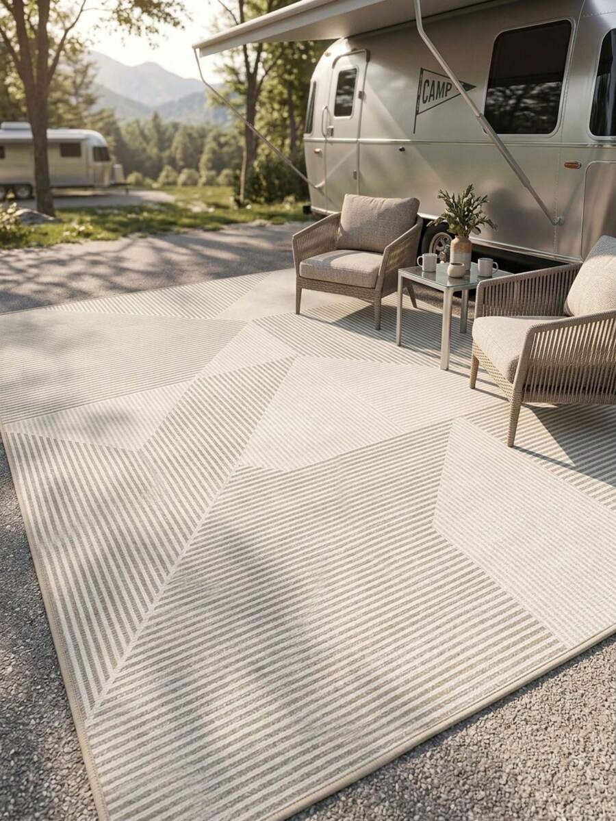 1pc Rug, Carpet, Area Rug, Doormat, Nordic Modern Luxury INS Style - Light Color Creative Asymmetrical Plaid Pattern, Outdoor Carpet For Entryway, Balcony, Hallway, Outdoor, Patio, Living Room, Soft Machine Washable Carpet Mat, Home Decor