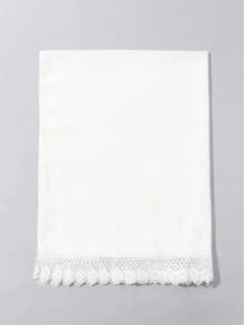 1pc White Chiffon Lace Scarf/Headscarf, Suitable For Daily Use - White - View 3