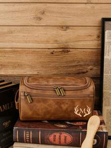 Personalized Toiletry Bag Set, Groomsman Gift, Father's Day Gift, Anniversary Gift, Laser Engraved Leather Travel Set (For Groomsmen Or Men), Men's Gift - Multicolor - View 2